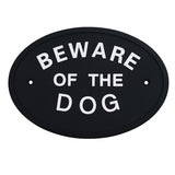 Max Black Oval Statement Plaque Outdoor Garden Wall Sign BEWARE OF THE DOG