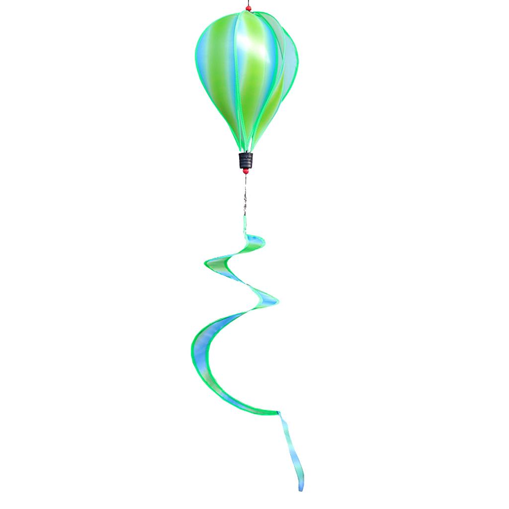 Max Hot Air Balloon Wind Spinner Stripe Garden Yard Outdoor Decor Green Cloud