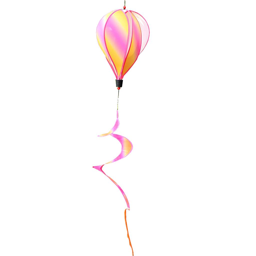 Max Hot Air Balloon Wind Spinner Stripe Garden Yard Outdoor Decor Rose Red Cloud