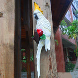 Max Parrot Figurine Statue Wall Hook Outdoor Garden Tropical Decor Right White