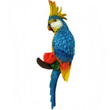Max Parrot Figurine Statue Wall Hook Outdoor Garden Tropical Decor Right Blue