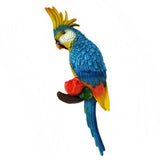 Max Parrot Figurine Statue Wall Hook Outdoor Garden Tropical Decor Right Blue