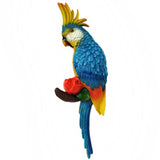 Max Parrot Figurine Statue Wall Hook Outdoor Garden Tropical Decor Right Blue