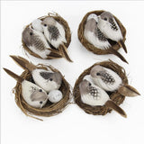 Max Artificial Hay Bird Nest & Feather Foam Birds & Bird Egg for Home Tree Decor