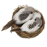 Max Artificial Hay Bird Nest & Feather Foam Birds & Bird Egg for Home Tree Decor
