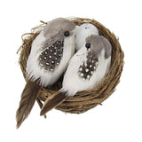 Max Artificial Hay Bird Nest & Feather Foam Birds & Bird Egg for Home Tree Decor