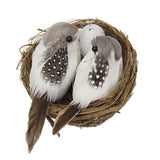 Max Artificial Hay Bird Nest & Feather Foam Birds & Bird Egg for Home Tree Decor