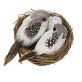 Max Artificial Hay Bird Nest & Feather Foam Birds & Bird Egg for Home Tree Decor