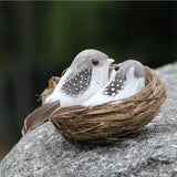 Max Artificial Hay Bird Nest & Feather Foam Birds & Bird Egg for Home Tree Decor