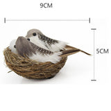 Max Artificial Hay Bird Nest & Feather Foam Birds & Bird Egg for Home Tree Decor