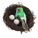 Max Artificial Hay Bird Nest & Feather Foam Bird & Bird Eggs for Home Tree Decor