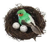 Max Artificial Hay Bird Nest & Feather Foam Bird & Bird Eggs for Home Tree Decor
