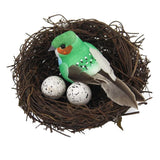 Max Artificial Hay Bird Nest & Feather Foam Bird & Bird Eggs for Home Tree Decor