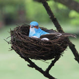Max Artificial Hay Bird Nest & Feather Foam Bird & Bird Eggs for Home Tree Decor