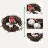 Max Artificial Hay Bird Nest & Feather Foam Bird & Bird Eggs for Home Tree Decor