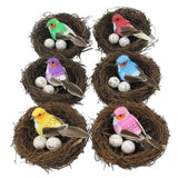 Max Artificial Hay Bird Nest & Feather Foam Bird & Bird Eggs for Home Tree Decor