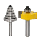 Max Rabbet Router Bit with 6 Pieces Bearings Set - 8mm Shank Woodworking Tool
