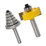 Max Rabbet Router Bit with 6 Pieces Bearings Set - 8mm Shank Woodworking Tool
