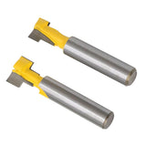 Max 2 Pieces 8mm Shank Keyhole T-Slot Woodworking Cutter Router Bit 1/2" & 3/8"