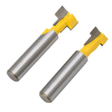 Max 2 Pieces 8mm Shank Keyhole T-Slot Woodworking Cutter Router Bit 1/2" & 3/8"