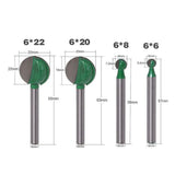 Max 6mm Shank Woodworking Ball Cutter Router Bits Root Carving Blades Standard