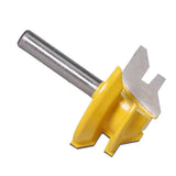 Max 1/4'' Shank 45 Degree Lock Miter Glue Joint Router Bit Wood Milling Cutter