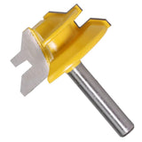 Max 1/4'' Shank 45 Degree Lock Miter Glue Joint Router Bit Wood Milling Cutter