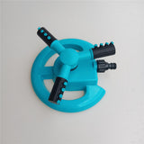 Max Lawn Rotating Water Sprinkler 4 Nozzles Garden Hose Irrigation Tool Blue