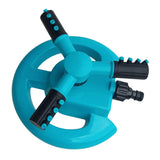 Max Lawn Rotating Water Sprinkler 4 Nozzles Garden Hose Irrigation Tool Blue