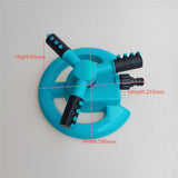 Max Lawn Rotating Water Sprinkler 4 Nozzles Garden Hose Irrigation Tool Blue
