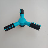 Max Lawn Rotating Water Sprinkler 4 Nozzles Garden Hose Irrigation Tool Blue