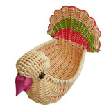 Max Little Turkey Shape Rattan Bread Fruit Basket Home Snacks Candy Plate