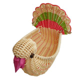 Max Little Turkey Shape Rattan Bread Fruit Basket Home Snacks Candy Plate