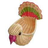 Max Little Turkey Shape Rattan Bread Fruit Basket Home Snacks Candy Plate