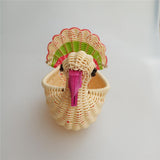 Max Little Turkey Shape Rattan Bread Fruit Basket Home Snacks Candy Plate