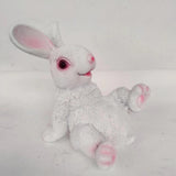 Max Small Resin Sitting Rabbit Bunny Figurine Statue Outdoor Lawn Decor White