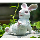 Max Small Resin Sitting Rabbit Bunny Figurine Statue Outdoor Lawn Decor White