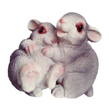 Max Small Resin Rabbit Bunny Figurine Statue Outdoor Lawn Yard Decor Hug _Gray