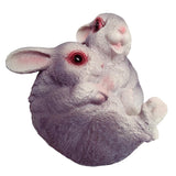 Max Small Resin Rabbit Bunny Figurine Statue Outdoor Lawn Yard Decor Hug _Gray