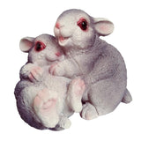 Max Small Resin Rabbit Bunny Figurine Statue Outdoor Lawn Yard Decor Hug _Gray