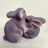 Max Small Resin Rabbit Bunny Figurine Statue Outdoor Lawn Yard Decor Hug _Gray