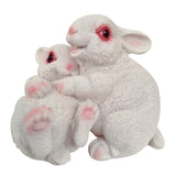 Max Small Resin Rabbit Bunny Figurine Statue Outdoor Lawn Yard Decor Hug _White