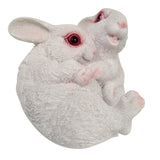 Max Small Resin Rabbit Bunny Figurine Statue Outdoor Lawn Yard Decor Hug _White