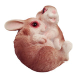 Max Small Resin Rabbit Bunny Figurine Statue Outdoor Lawn Yard Decor Hug _Brown