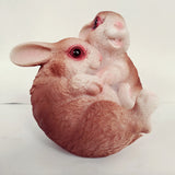 Max Small Resin Rabbit Bunny Figurine Statue Outdoor Lawn Yard Decor Hug _Brown