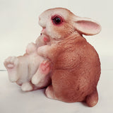 Max Small Resin Rabbit Bunny Figurine Statue Outdoor Lawn Yard Decor Hug _Brown
