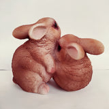 Max Small Resin Rabbit Bunny Figurine Statue Outdoor Lawn Yard Decor Hug _Brown