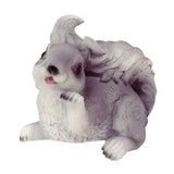 Max Resin Waving Squirrel Figurine Statue Outdoor Lawn Yard Decor Dance Gray