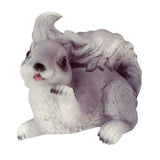 Max Resin Waving Squirrel Figurine Statue Outdoor Lawn Yard Decor Dance Gray