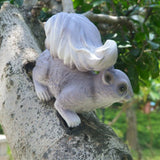 Max Resin Waving Squirrel Figurine Statue Outdoor Lawn Yard Decor Dance Gray